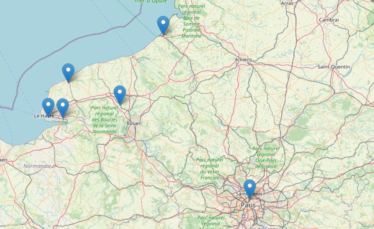 Carte des centres de travaux SFEE